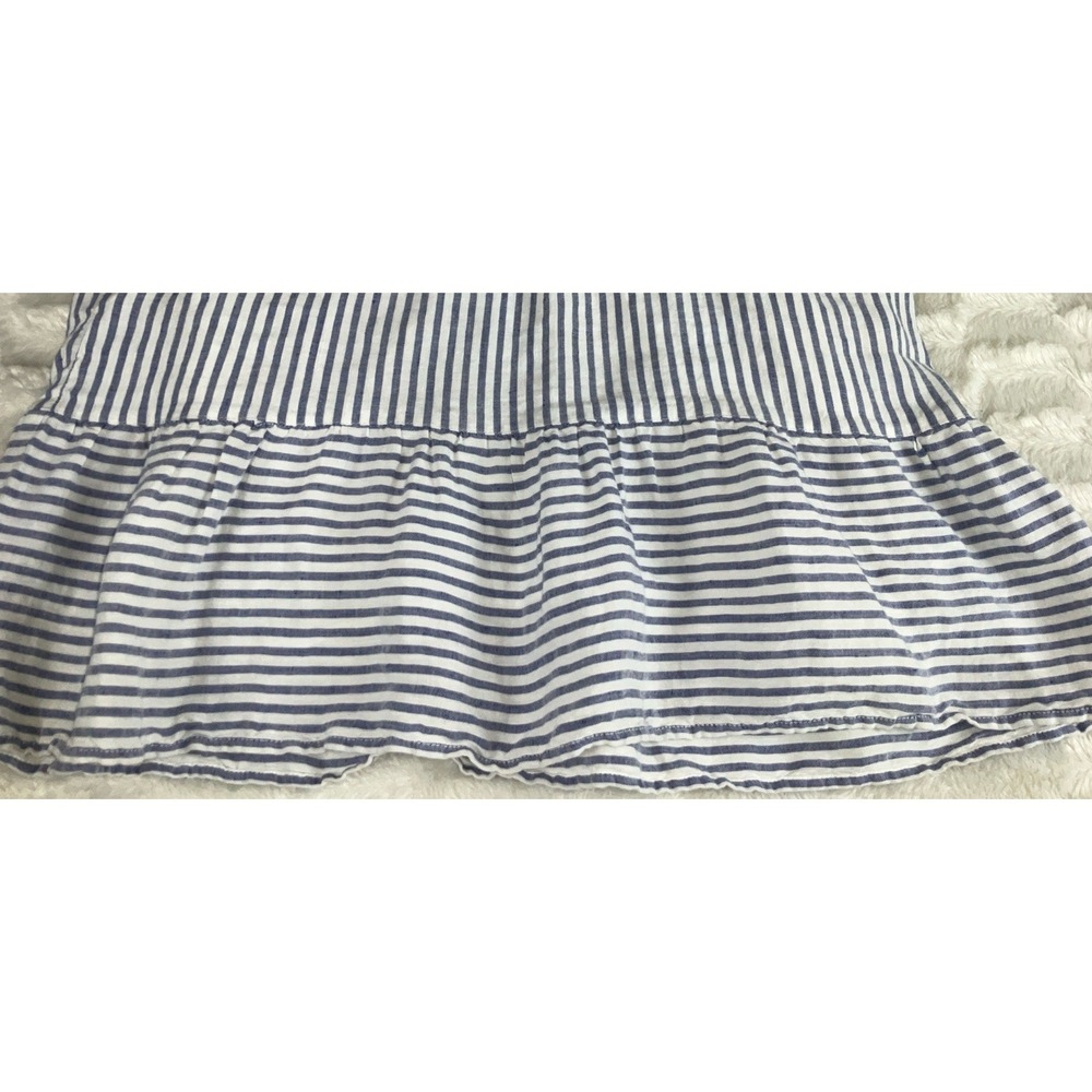 Tommy Bahama Size L St. Lucia Linen Blend Striped Collared Tunic Dress Ruffled - Picture 6 of 15